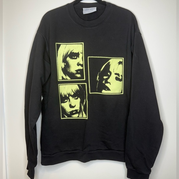 Billie Eilish Happier Than Ever 2022 World Tour Merch Crew Neck - Picture 1 of 9